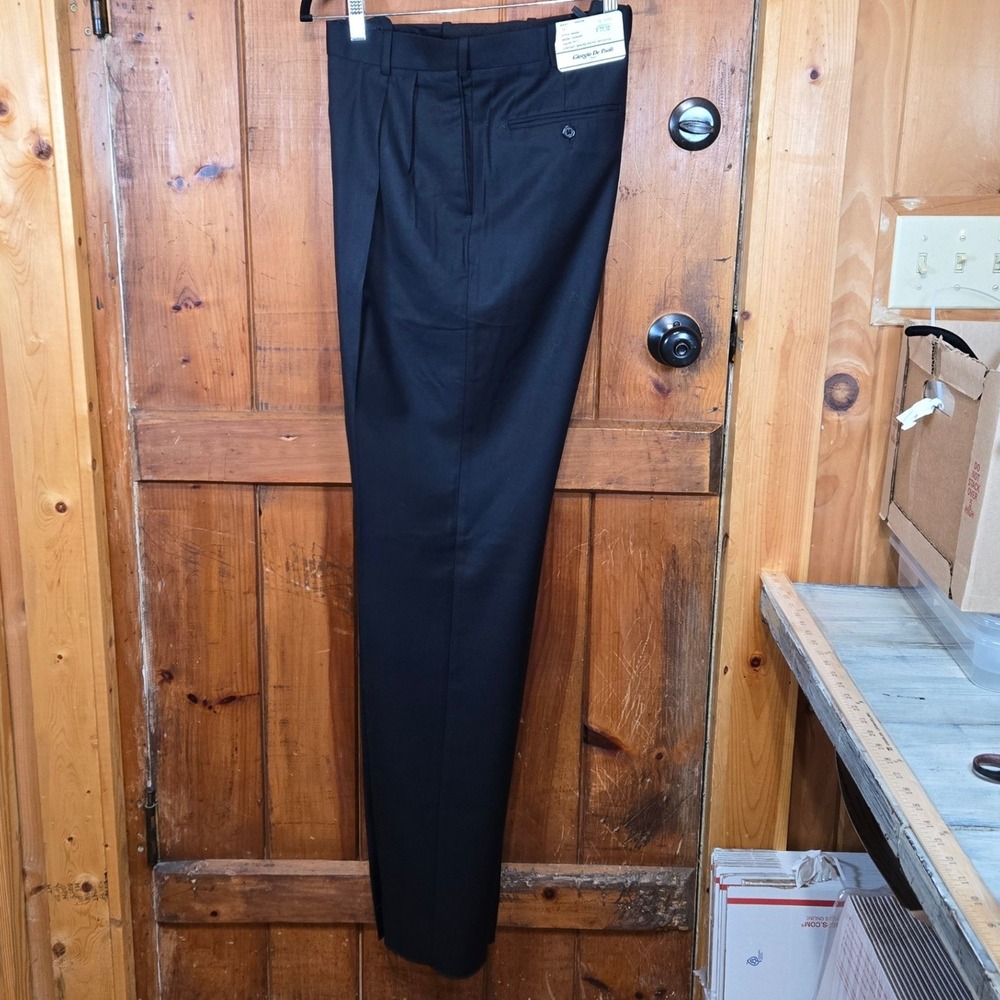 Giorgio De Paoli Men's Navy Pleated‎ Dress Pants Howard Style R60200 Waist 35